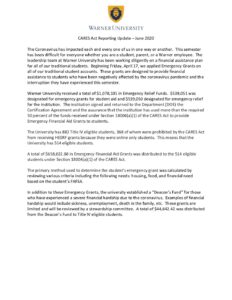 CARES Act Reporting June