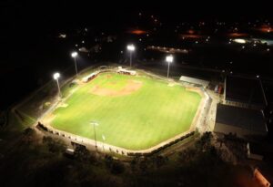 Baseball Stadium Lights On