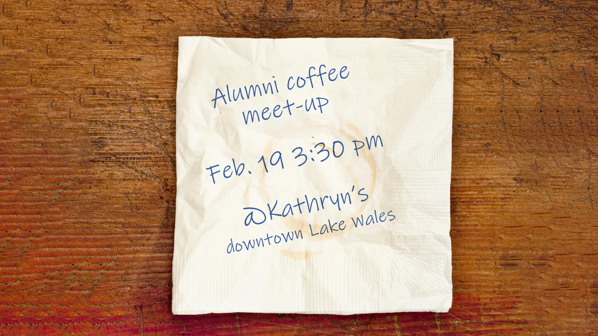 Alumni coffee meet-up and book signing